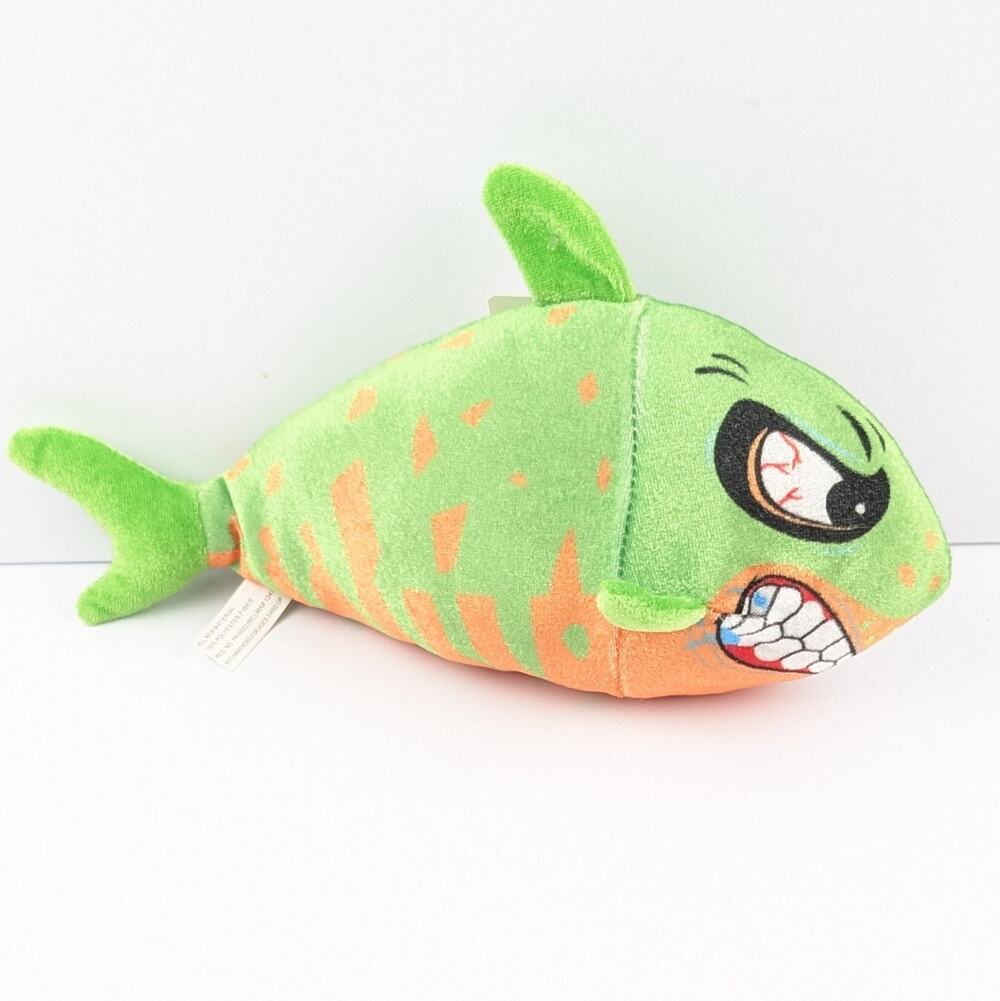 Goffa Green & Orange Angry Fish Shark, Plush with Tag